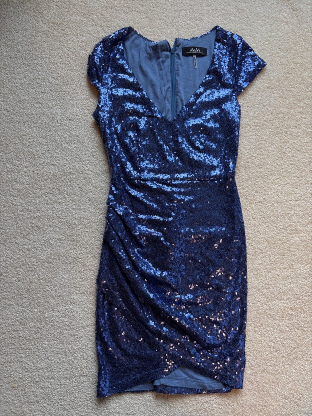 LuLu’s Periwinkle Sequin V-Neck Mini Dress Bodycon